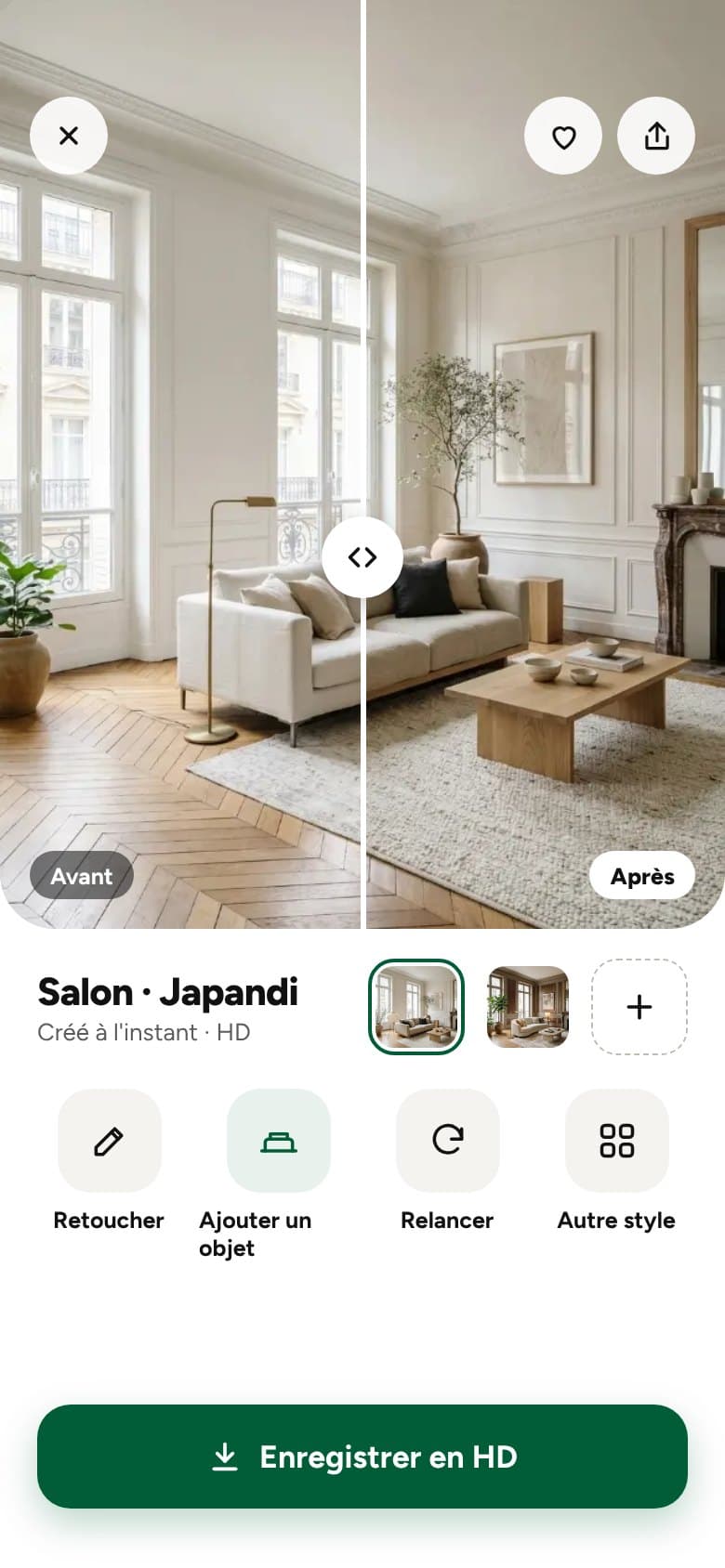 The result screen in the Redeko app