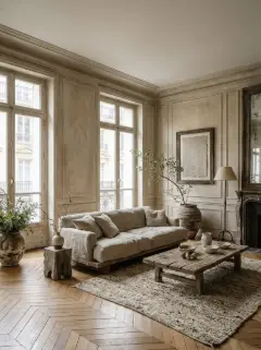 Living room in Wabi-sabi style