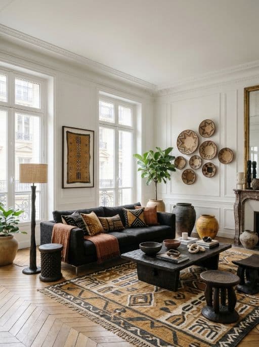 Room redesigned in African contemporary style