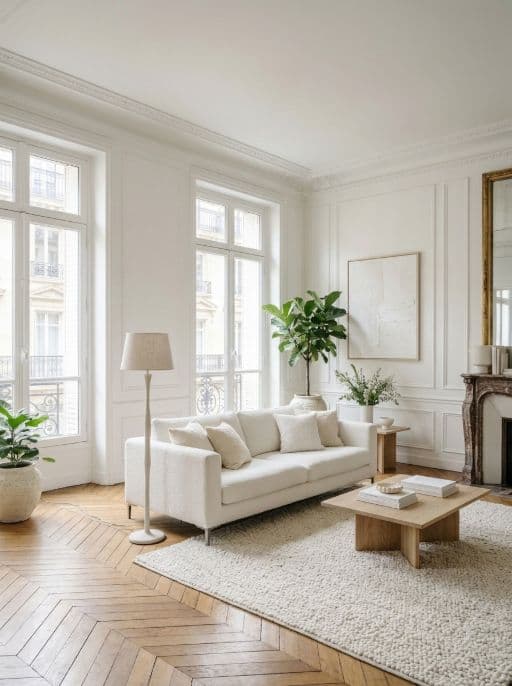 Room redesigned in All white style
