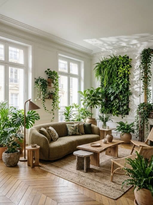 Room redesigned in Biophilic style