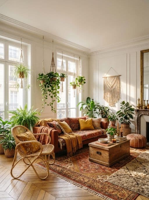 Room redesigned in Bohemian style