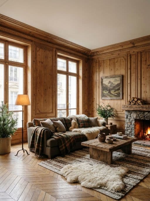 Room redesigned in Alpine chalet style