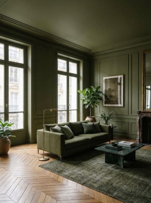 Room redesigned in Color drenching style