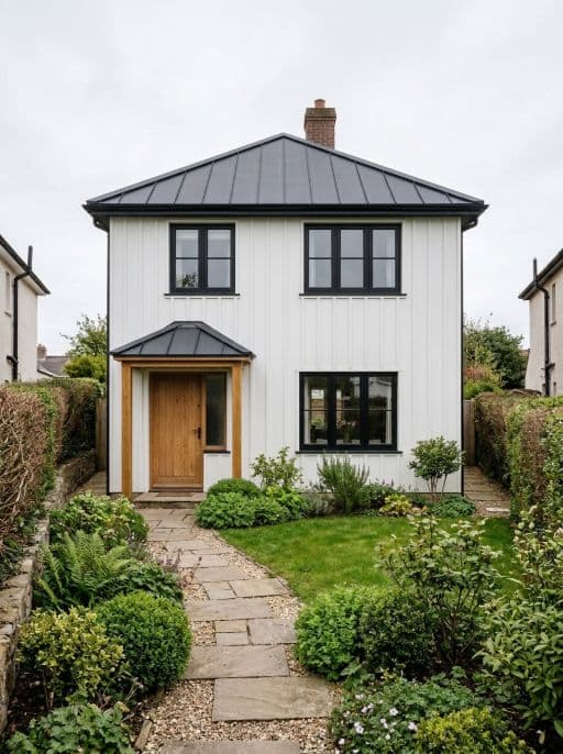 Room redesigned in Modern farmhouse exterior style