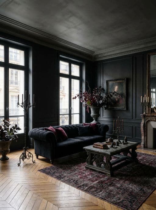 Room redesigned in Gothic chic style