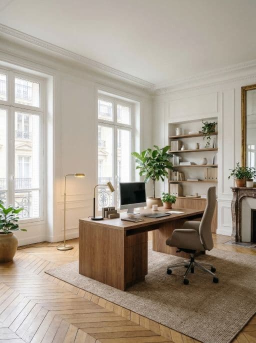 Room redesigned in Home office style