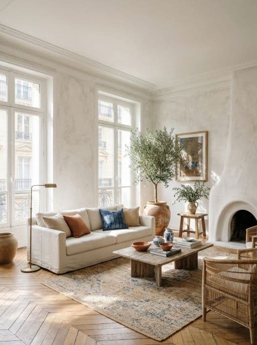 Room redesigned in Mediterranean style