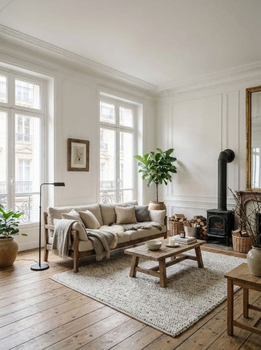 Room redesigned in Scandi rustic style