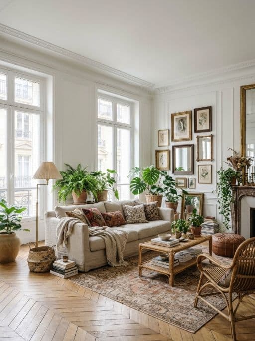 Room redesigned in Parisian boho style