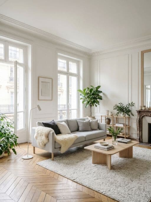 Room redesigned in Scandinavian style