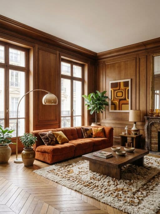 Room redesigned in 1970s style