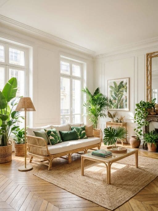 Room redesigned in Tropical style