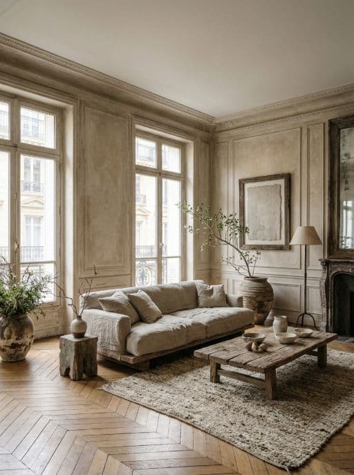 Room redesigned in Wabi-sabi style